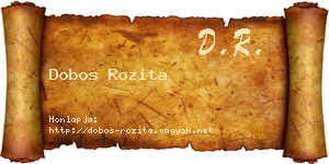 Dobos Rozita névjegykártya